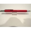 TERZETTI LEVELER BALLPOINT PEN WITH STYLUS AND RULER- RED- MULTI