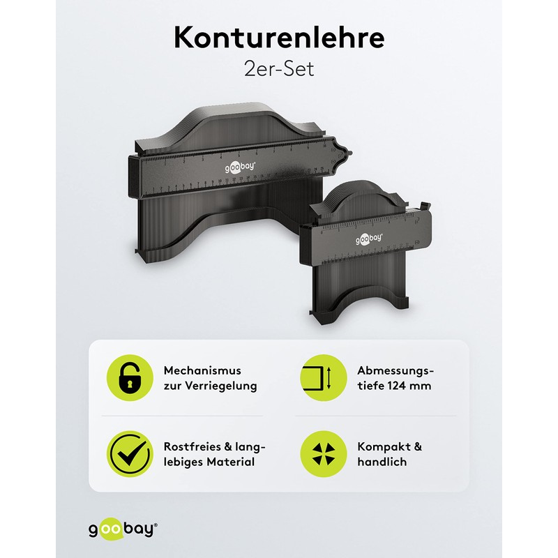 goobay 61668 Contour Gauge with Lock Ideal for Precise Contour/Shape