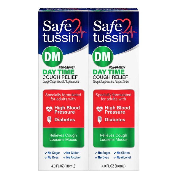 Safetussin DM Cough Suppressant/ Expectorant Mint Flavor 4 oz (Pack of 2)