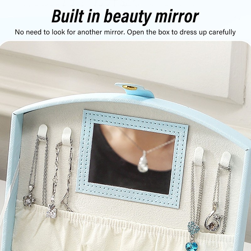 Travel Jewelry Case Portable 2 Layers PU Leather Jewelry Storage