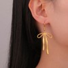 KKJOY Bow Dangle Earrings Stainless Steel Dainty Ribbon Bow Tie