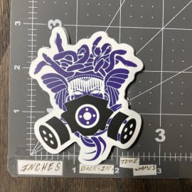 Gas Masked Medusa Adult Humor Sticker For Skateboard Phone Guitar Ect New2