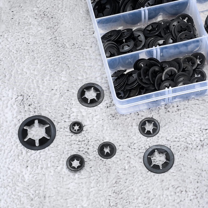 340 Pcs Starlock Washers, Internal Tooth Quick Speed Locking Washers,