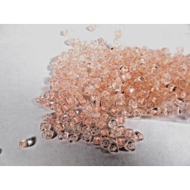 Miyuki 100 Miyuki Transparent Color-Lined Clear & Light Pink Glass TRIANGLE BEADS