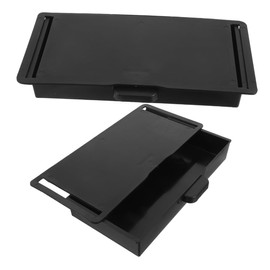 jojofuny 2pcs under Desk Storage Organizer Ergonomic Handle Slide Out Drawer for Home Office Ample Capacity for Stationery Cosmetics No Drill Installation Desktop Organizer