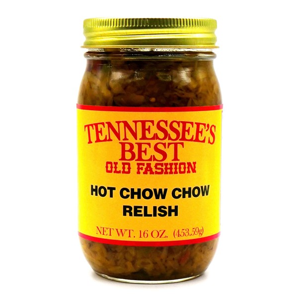 Tennessee's Best Old Fashion Hot Chow Relish – 16 oz – todo natural, sin gluten, producto en un frasco