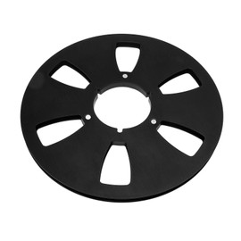 1/4 10.5 Inch Empty Takeup Reel 6 Hole Aluminum Alloy Universal Opening Machine Part Sound Tape Takeup Reel Black