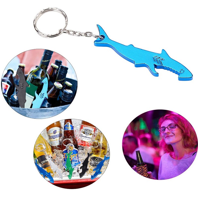 arricraft 12 Pcs Shark Shaped Bottle Opener, Pocketable Keychain Bear