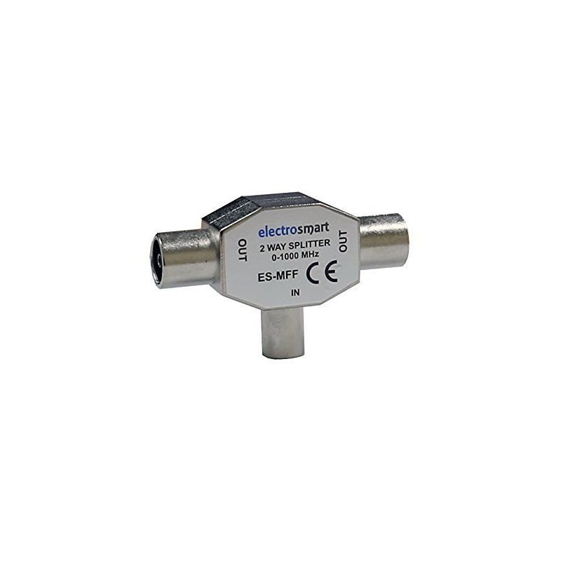 electrosmart TV Aerial Coax Splitter 1 Male to 2 Female