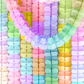 Pastel Garlands, 6 Pieces Hanging Paper Shamrock Garland, Colourful, Party Garlands Paper for Girls, Women, Birthday, Christening, Communion, Confirmation, Wedding, JGA School Party Decoration