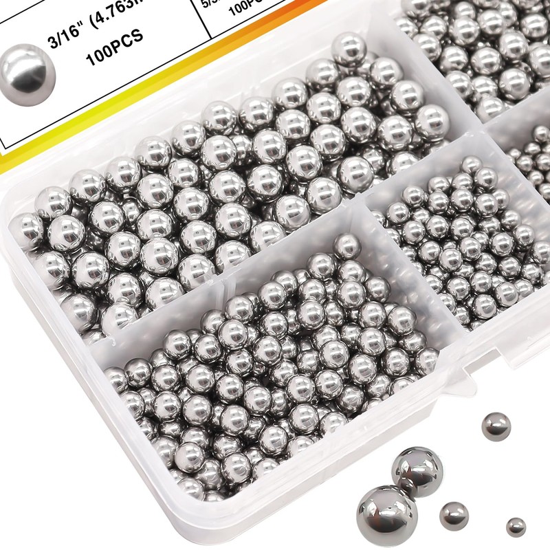 mxuteuk 620 Pcs Bicycle Bearing Balls 6 Sizes 1/4" 7/32"