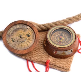 Scout Compass Gift Boys - Engraved Scout Oath Compass in Wood Box Scout Always Prepared Camping Orienteering Compass, Hiking Backpacking Compass Gift, 50 Year calander