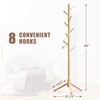 Haddockway Wooden Coat Rack Stand with 8 Hooks New Zealand