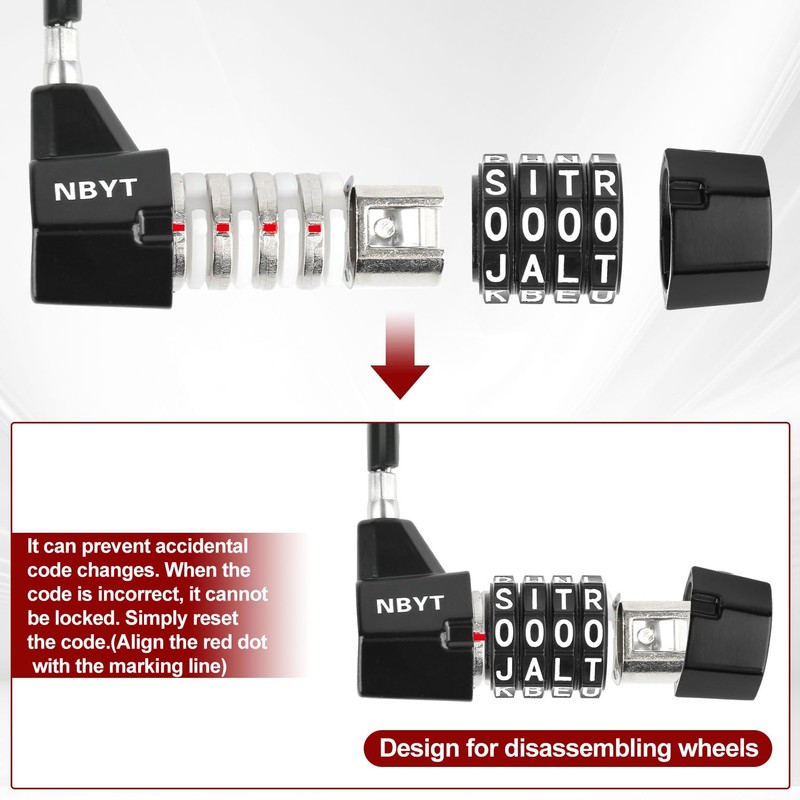 Lawnize Cable Locks with Letters, Text, Words Combination,Steel Cable Rope