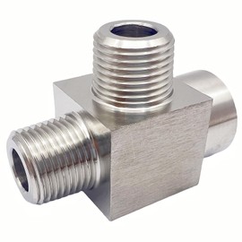 Lophtnix Stainless Steel 304 Street Tee Pipe Fitting,1/4" NPT Female x 1/4" NPT Male x 1/4" NPT Male T-fitting 3-way Tee Pipe Fittings, 1pc
