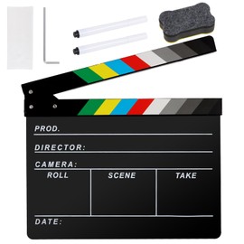 Ribvane Acrylic Film Director Shingle Photography Video TV Cut Action Scene Slate Clapper Props Black