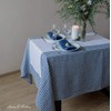 Linen & Cotton Gingham Tablecloth Estella - 100% Linen, White