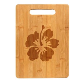 MIP Bamboo Wood Cutting Board Hibiscus Flower
