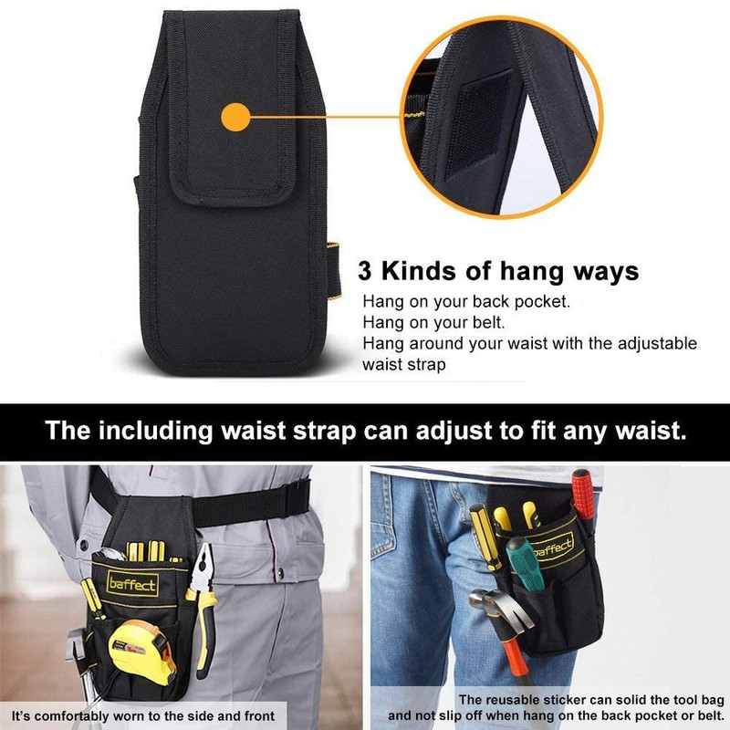 Baffect Canvas Tool Pocket Pouch Belt Small Pocket Tool Bag