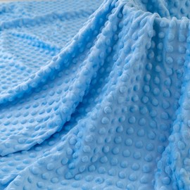 CNSUPMK Minky Dot Fabric by The Yard,62 Inch Wide Soft Plush Fleece Fabric for DIY Crafts Cloths Hndmade Sewing, Cozy Blanket, Pillow Covers, Clothing Making, Throws (Baby Blue, 2 Yards)