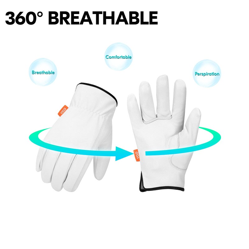 Vgo... 1 Pair Unlined Safety Goatskin Leather Work Gloves Men,Rigger