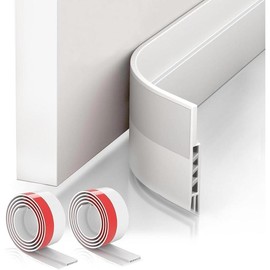 2 Pack Door Draft Stopper，Door Sweep for Exterior &amp; Interior Doors Bottom Seal Dust and Noise Insulation Weather Stripping Guard Insulator  1.8" W x 37" L White - Color: White
