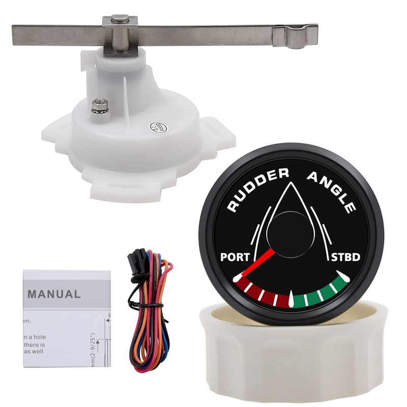 KAOLALI 52mm Rudder Angle Indicator Waterproof Gauge Meter 0-190 ohm