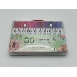 60 Colors Dual Brush Marker Pens Set, Fine Point and Brush Tips Colored Pens for Coloring Books Bullet Journals Planners, Note Taking Coloring Writing