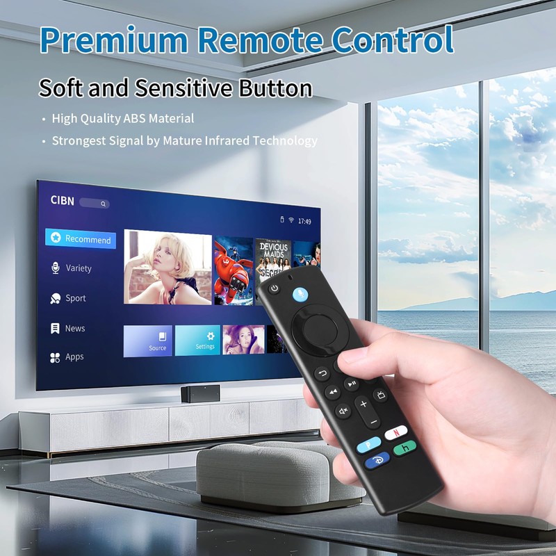 Ersatz-Sprachfernbedienung Kompatibel mit FireStick 3rd Gen L5B83G, Kompatibel mit Smart