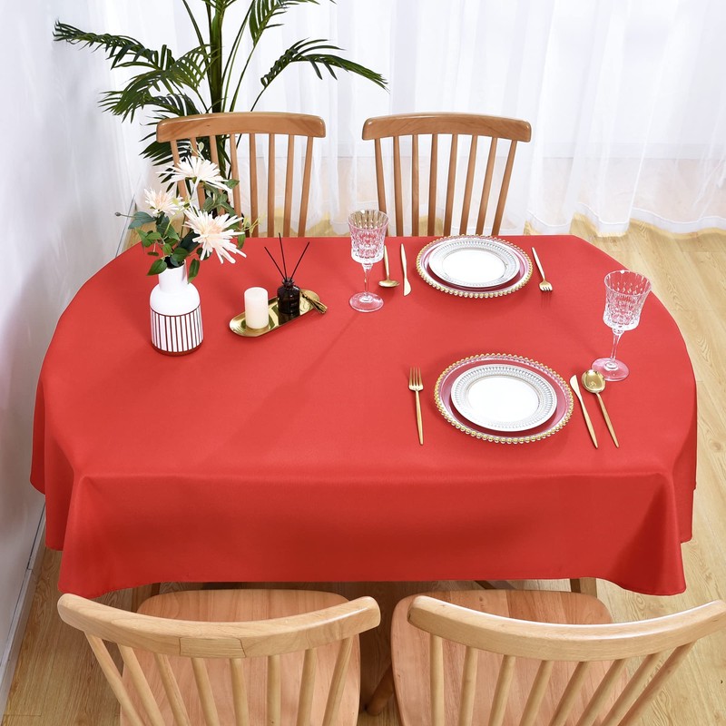Wolkemer Oval Tablecloth 52 x 70 Inch Washable Fabric Table