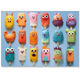 fishwisdom 1000 Pieces Jigsaw Puzzles for Adults and Teens and Kids Family Happy Time Popsicle Monsters