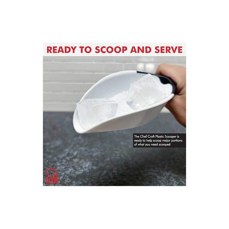 Chef Craft Plastic Scoop, White