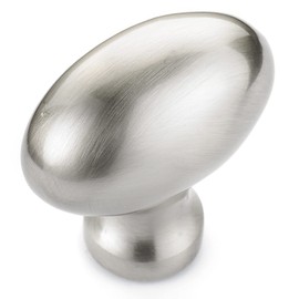 Richelieu Hardware BP444340195 Olinville Collection 1 9/16-inch (40 mm) x 7/8-inch (22 mm) Brushed Nickel Traditional Cabinet and Drawer Oval Knob for Kitchen, Bathroom, and Furniture