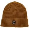 Timberland Men's Ribbed Watch Cap with Logo Plate, Wheat, One