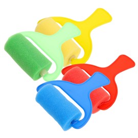 DOITOOL 4 Piezas Rodillos de Esponja para Pintar Arte de la Espuma Cepillo de Espuma Rodillo de Espuma de Pintura Rodillo de Esponja de Dibujo Suministros de Arte para pequeños