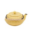 3 Piece Set Yellow Japanese Cast Iron Teapot, Loose Leaf
