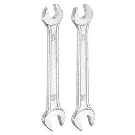 HARFINGTON 2pcs Double Open End Wrenches 8mm x 10mm Metric 15 Degree Offset Angle Small Flat Head Wrench Galvanizing Open Ended Spanner for Automotive Repair Furniture Assembly