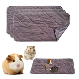 YKD 3 Pcs Guinea Pig Cage Liners, Washable Guinea Pig Cage Liner, Reusable & Anti Slip & Waterproof, Absorbent Guinea Pig Pee Pad for Small Animal, Guinea Pig, Chinchilla, Rabbit, Rat (Black)