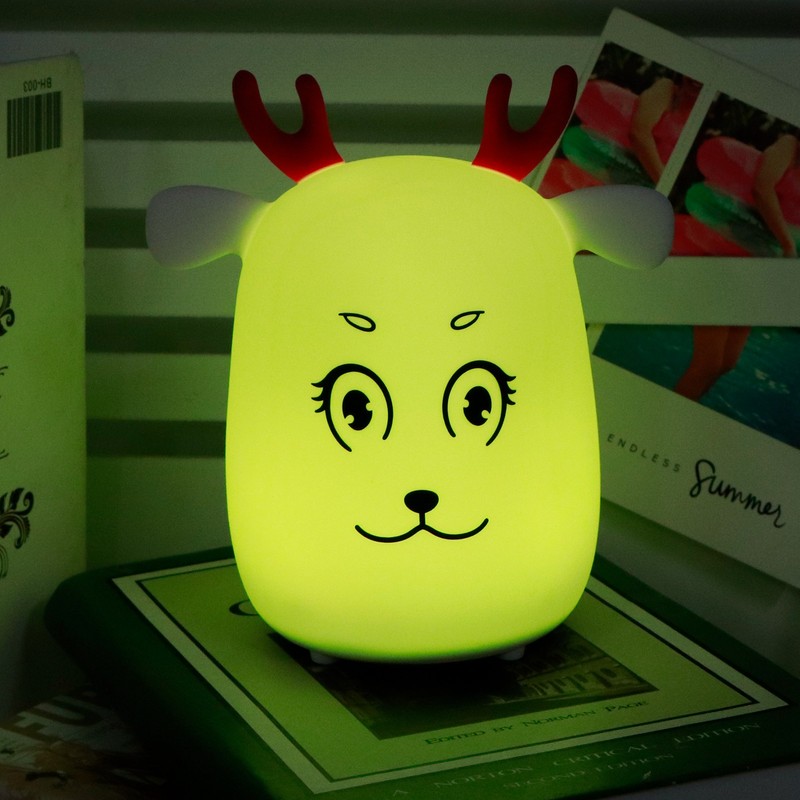 Innovative Cute Deer shaped Silicone Night Light USB Rechargeable Pat