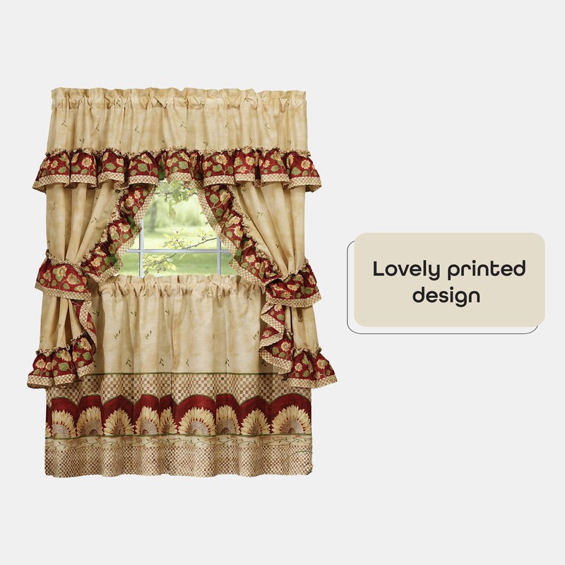 Achim Home Furnishings Sunflower Cottage Set, 36-Inch, Antique