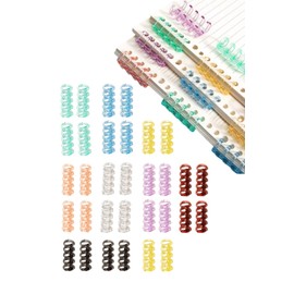 YFFSFDC Loose Leaf Ring, Set of 32, 8 Colors, 5 Holes, Hole Diameter, 0.5 inch (13 mm), Binder Ring, Removable, File Binding, File Book Making, Vocabulary Book, Notebook, Ring Leaf, Calendar Document