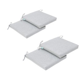 QILLOWAY Outdoor Indoor Chair Pads,Seat Cushions, Square Foam Dining Chair Patio Cushion Set of 4, All Weather, 17" Lx17 Wx3 D (Silver/Grey)