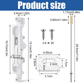 Blulu 2 Pcs Flush Mount Extension Bolt 17 Inch Stainless Steel Lever Extension Door Flush Bolt for Commercial Aluminum Steel Door for Inactive Leaf (White)
