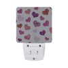 Retro Chic Pink Red Heart Night Light Set of 2