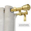 eTeckram 5/8" Double Curtain Rod with Vieve Finials (Gold, 84"-120")