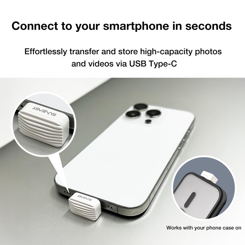 SUNEAST SE-PS256G2LNN1WF External SSD with USB-C Connection, Portable SSD Nano