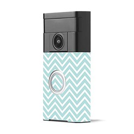 MightySkins Skin Compatible with Ring Video Doorbell - Aqua Chevron | Protective, Durable, and Unique Vinyl Decal wrap Cover | Easy to Apply, Remove, and Change Styles | Made in The USA