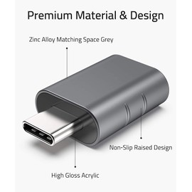 cadorabo USB Adapter in GREY - USB to USB C Adapter Converter