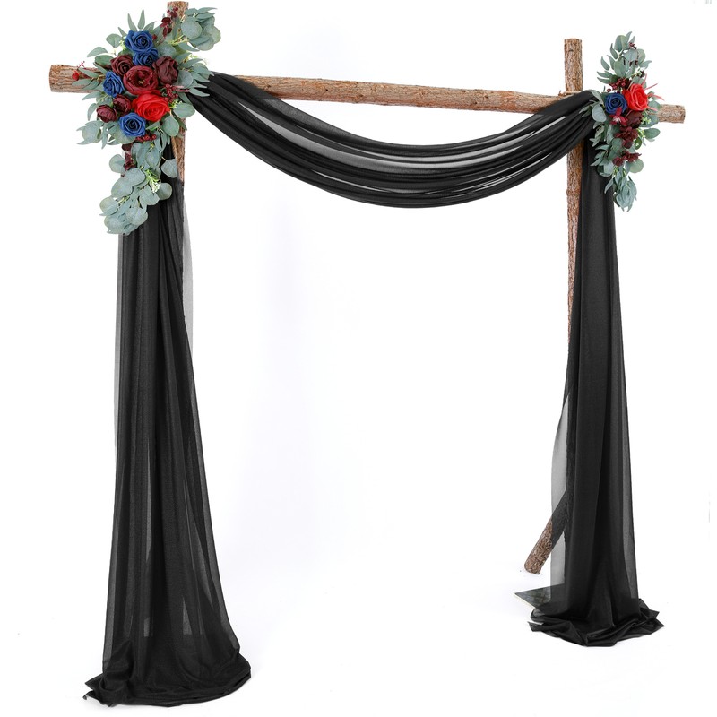 Wedding Arch Draping Fabric Black Backdrop Curtain Drape Easy to