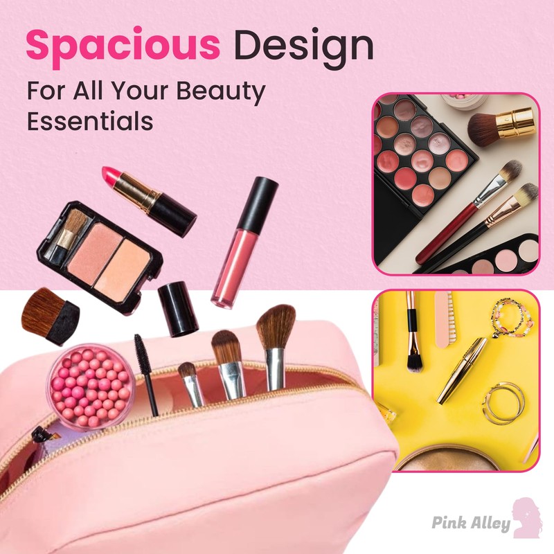 Pink Alley Makeup Bags, Light Pink, Small, Makeup Bag